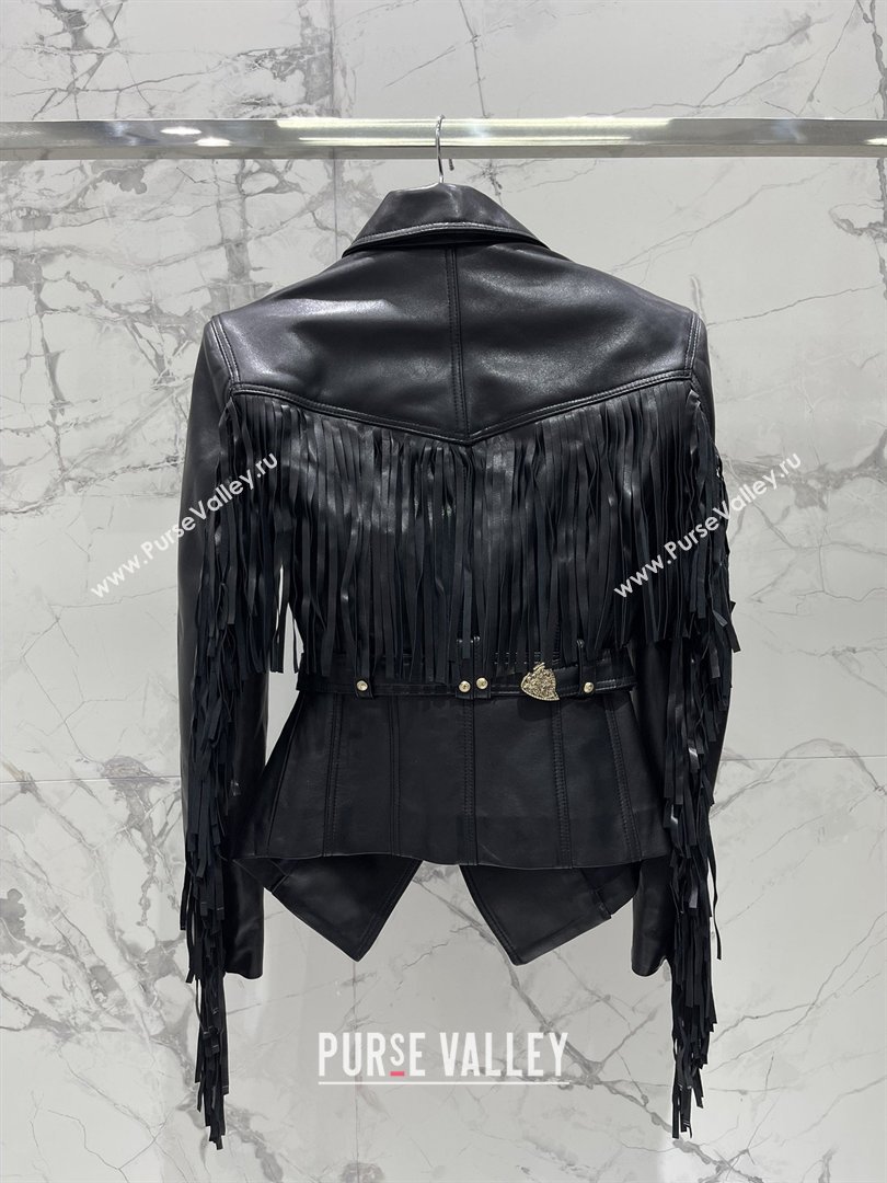 Balmain Leather Tassel Jacket B031313 Black 2026 (Q-26031313)