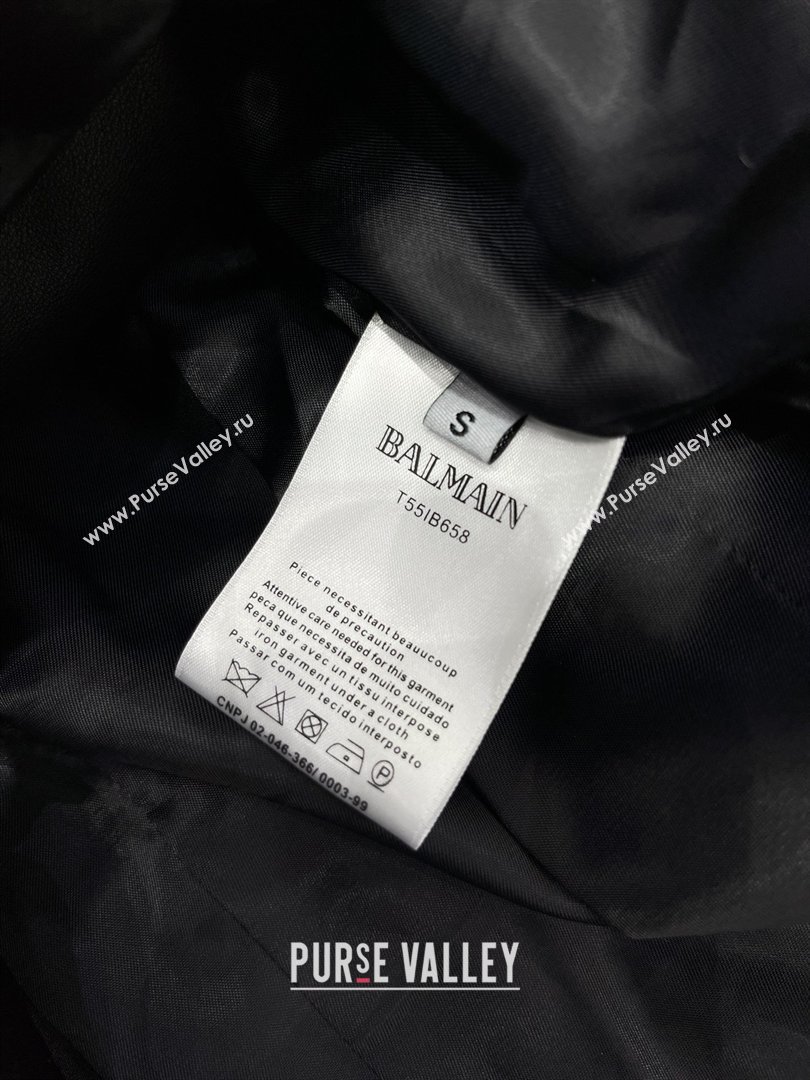 Balmain Leather Tassel Jacket B031313 Black 2026 (Q-26031313)