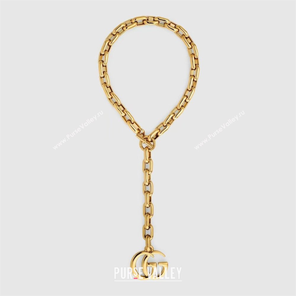Gucci GG Marmont Pendant Chain Necklace ‎865297 Gold 2026 (YF-26031315)