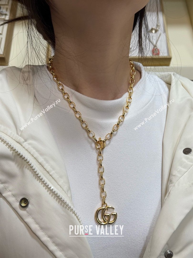 Gucci GG Marmont Pendant Chain Necklace ‎865297 Gold 2026 (YF-26031315)