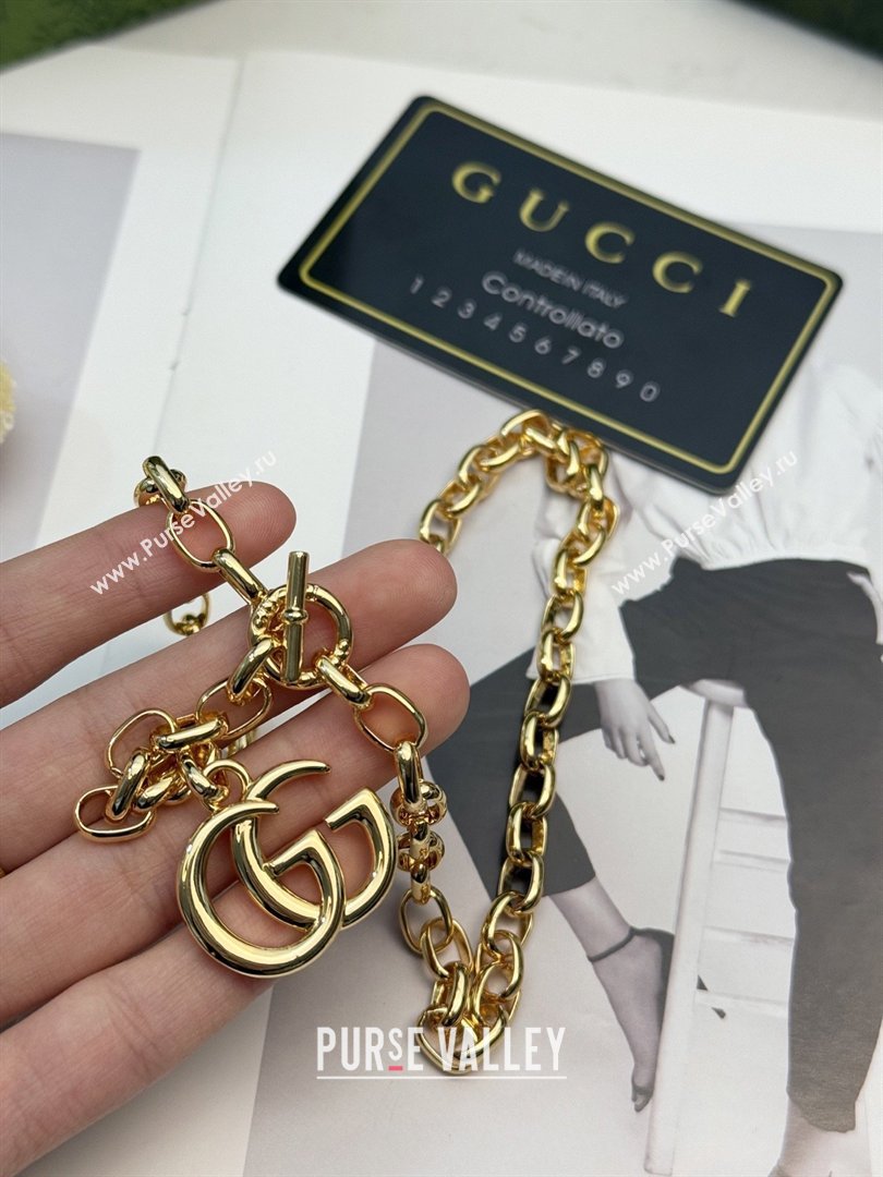 Gucci GG Marmont Pendant Chain Necklace ‎865297 Gold 2026 (YF-26031315)