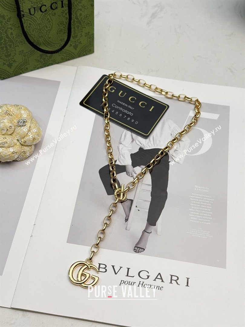 Gucci GG Marmont Pendant Chain Necklace ‎865297 Gold 2026 (YF-26031315)