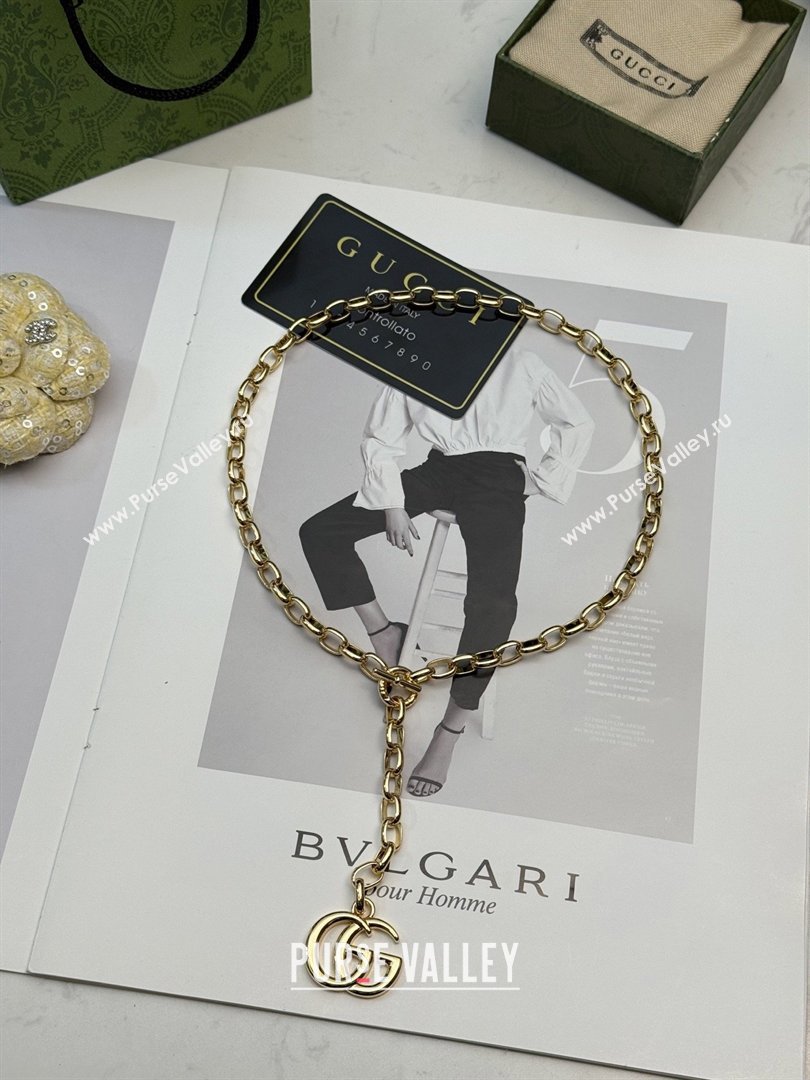 Gucci GG Marmont Pendant Chain Necklace ‎865297 Gold 2026 (YF-26031315)
