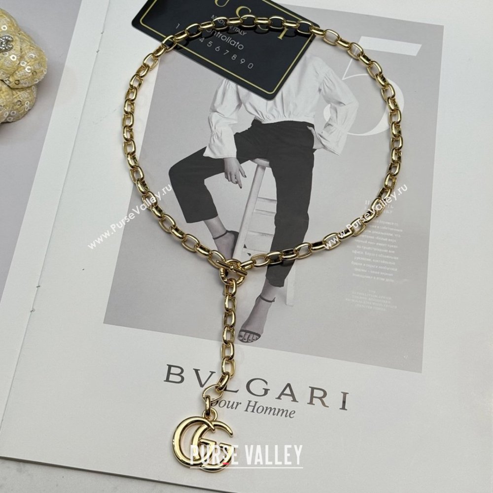 Gucci GG Marmont Pendant Chain Necklace ‎865297 Gold 2026 (YF-26031315)