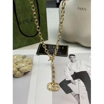 Gucci GG Marmont Pendant Chain Necklace ‎865297 Gold 2026 (YF-26031315)