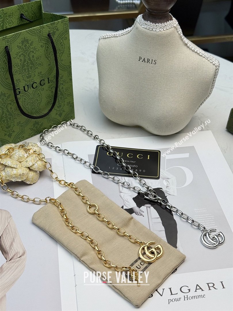 Gucci GG Marmont Pendant Chain Necklace ‎865297 Gold 2026 (YF-26031315)