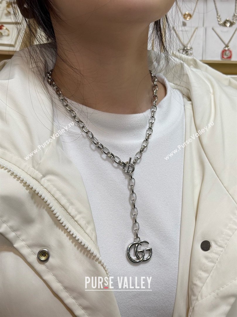 Gucci GG Marmont Pendant Chain Necklace ‎865297 Silver 2026 (YF-26031316)