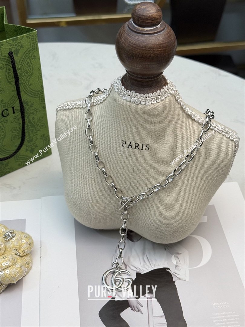 Gucci GG Marmont Pendant Chain Necklace ‎865297 Silver 2026 (YF-26031316)
