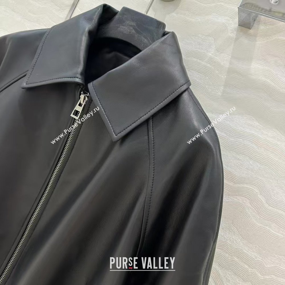 Loewe Lambskin Leather Jacket L031401 Black 2026 (Q-26031401)
