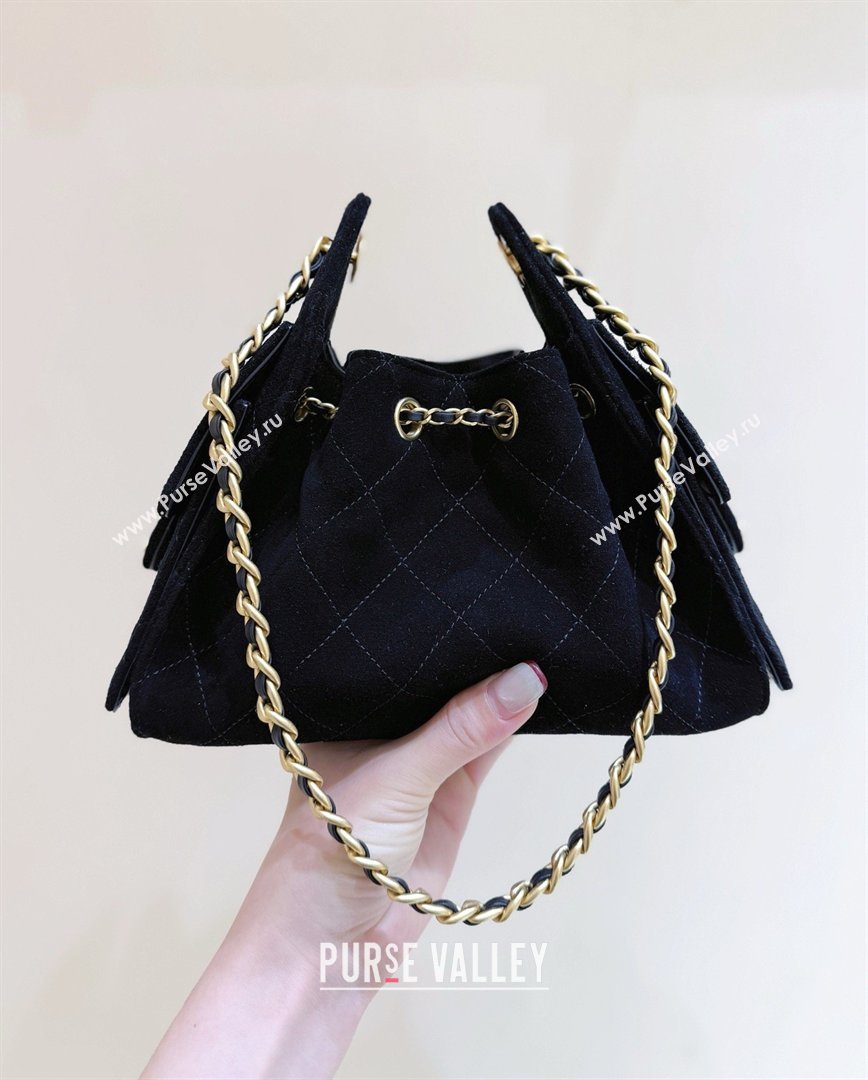 Chanel 25 Mini Handbag in Suede Calfskin AS5631 Black 2026 Top Quality (SHUNY-26032302)