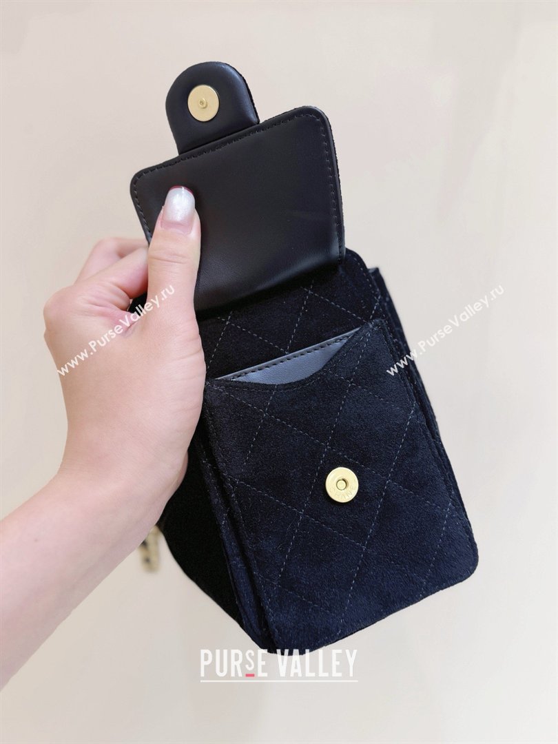 Chanel 25 Mini Handbag in Suede Calfskin AS5631 Black 2026 Top Quality (SHUNY-26032302)