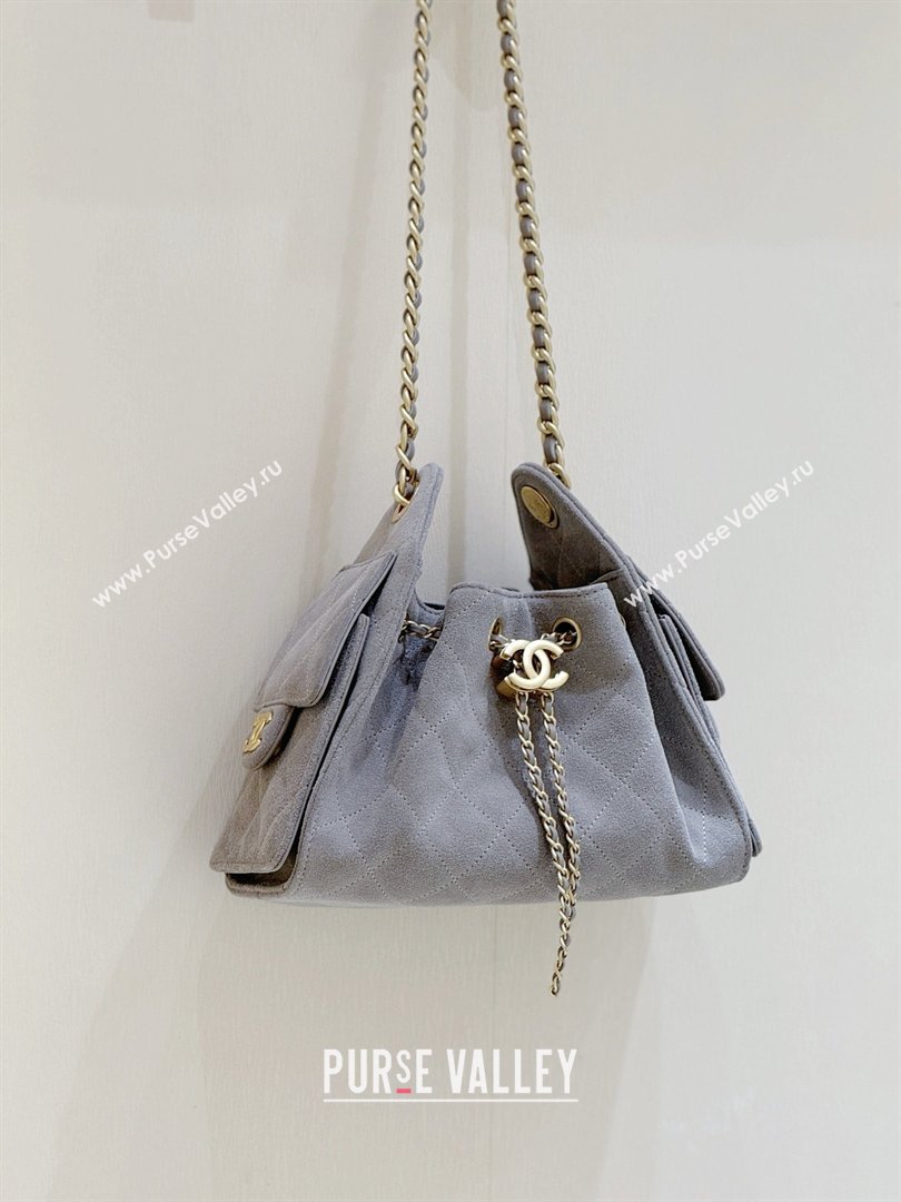 Chanel 25 Mini Handbag in Suede Calfskin AS5631 Grey 2026 Top Quality (SHUNY-26032303)
