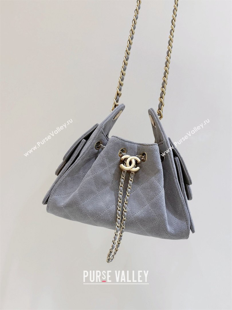 Chanel 25 Mini Handbag in Suede Calfskin AS5631 Grey 2026 Top Quality (SHUNY-26032303)