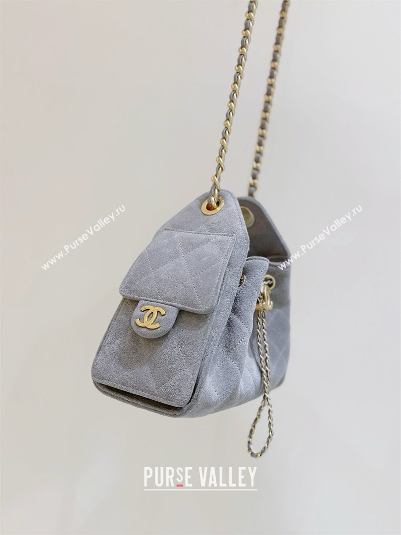 Chanel 25 Mini Handbag in Suede Calfskin AS5631 Grey 2026 Top Quality (SHUNY-26032303)