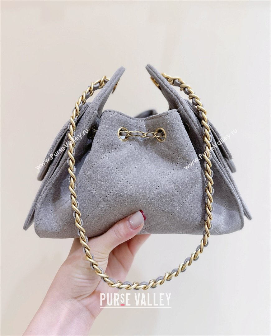 Chanel 25 Mini Handbag in Suede Calfskin AS5631 Grey 2026 Top Quality (SHUNY-26032303)