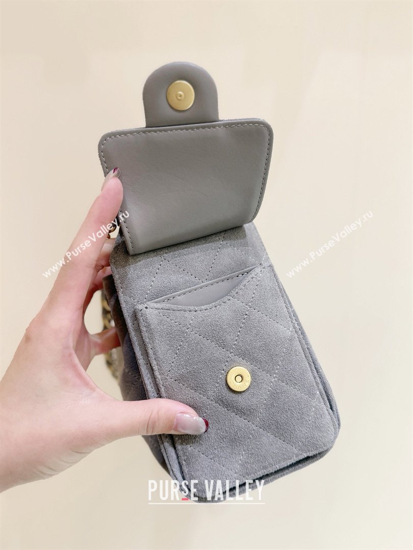 Chanel 25 Mini Handbag in Suede Calfskin AS5631 Grey 2026 Top Quality (SHUNY-26032303)