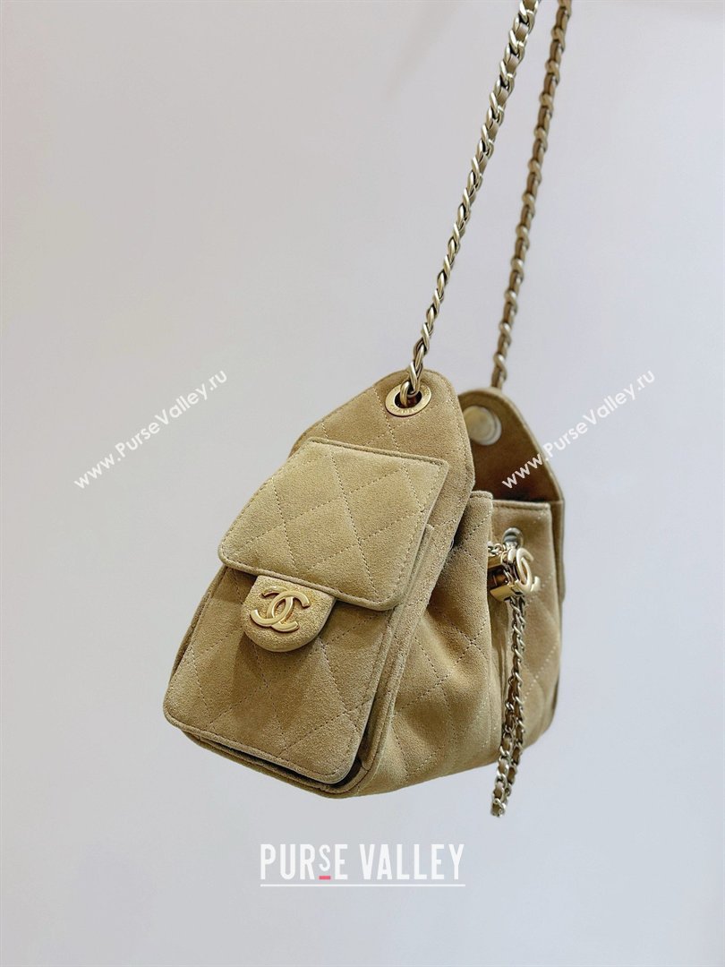 Chanel 25 Mini Handbag in Suede Calfskin AS5631 Light Brown 2026 Top Quality (SHUNY-26032304)