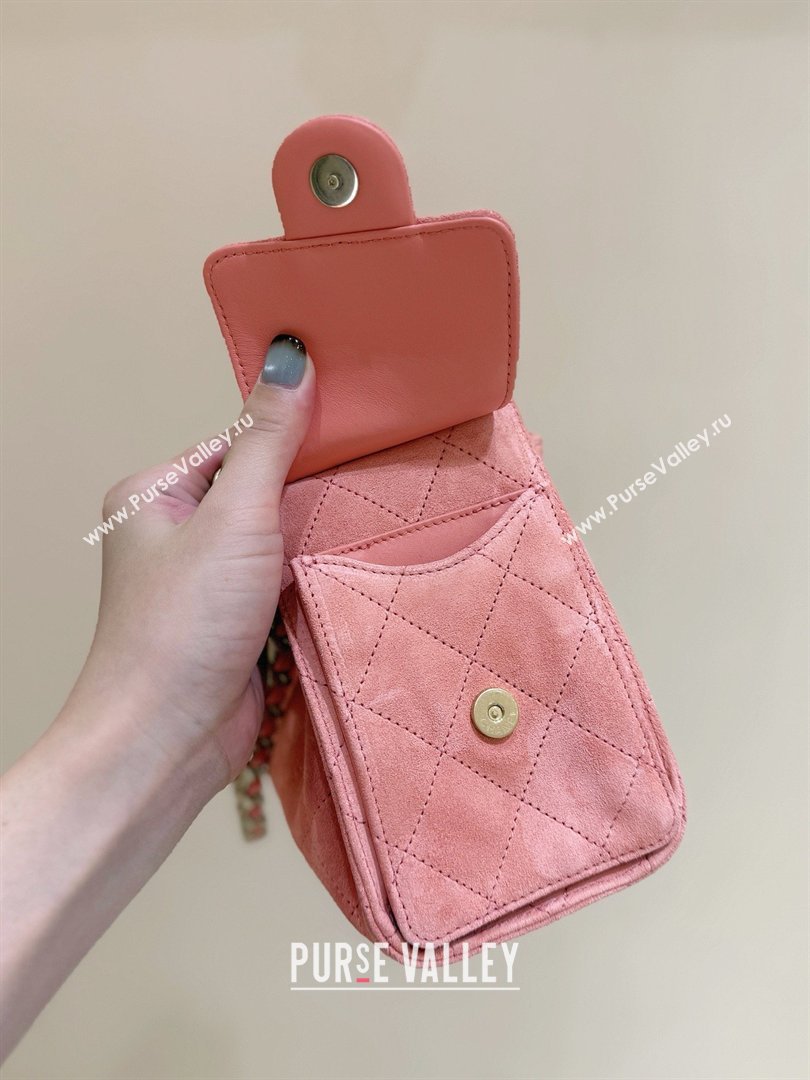 Chanel 25 Mini Handbag in Suede Calfskin AS5631 Pink 2026 Top Quality (SHUNY-26032305)