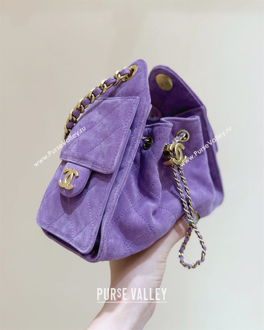 Chanel 25 Mini Handbag in Suede Calfskin AS5631 Purple 2026 Top Quality (SHUNY-26032307)