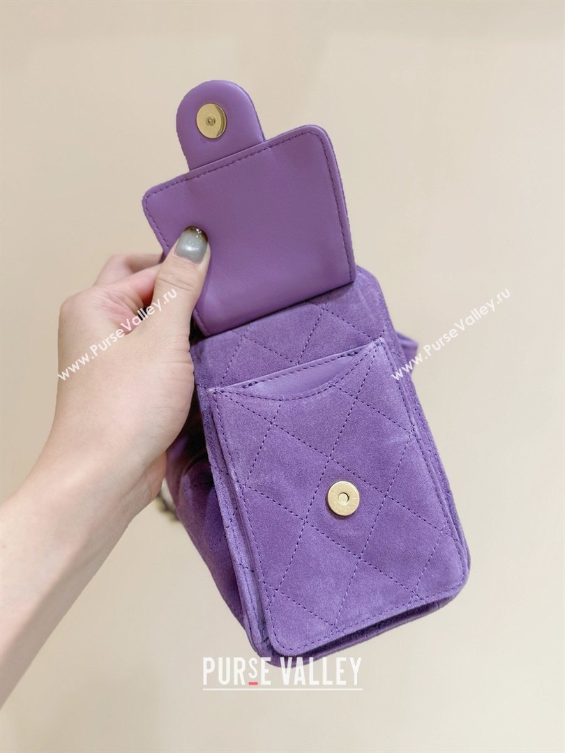 Chanel 25 Mini Handbag in Suede Calfskin AS5631 Purple 2026 Top Quality (SHUNY-26032307)