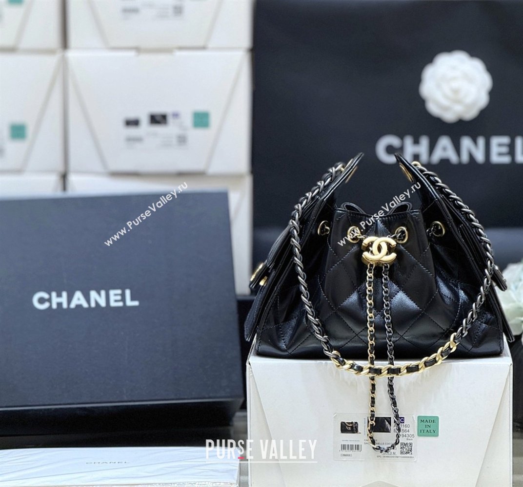 Chanel 25 Mini Handbag in Shiny Calfskin AS5631 Black 2026 Top Quality (SHUNY-26032401)