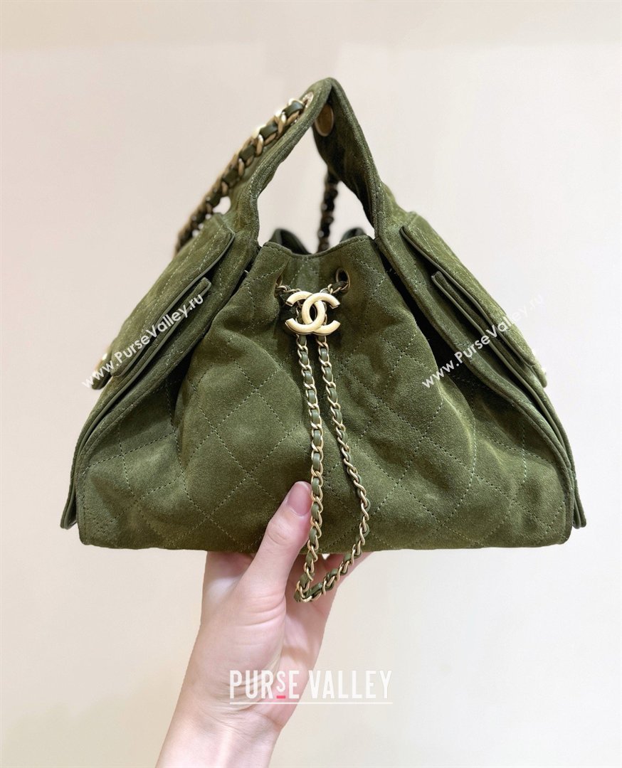 Chanel 25 Mini Handbag in Suede Calfskin AS5631 Green 2026 Top Quality (SHUNY-26032402)