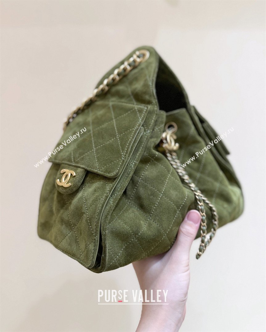 Chanel 25 Mini Handbag in Suede Calfskin AS5631 Green 2026 Top Quality (SHUNY-26032402)