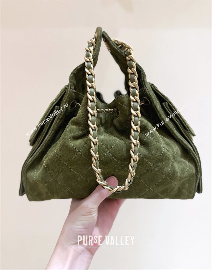 Chanel 25 Mini Handbag in Suede Calfskin AS5631 Green 2026 Top Quality (SHUNY-26032402)