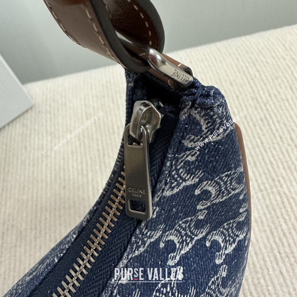 Celine Ava Hobo Bag in Triomphe Denim 193953 Deep Blue 2026 (BL-26040218)