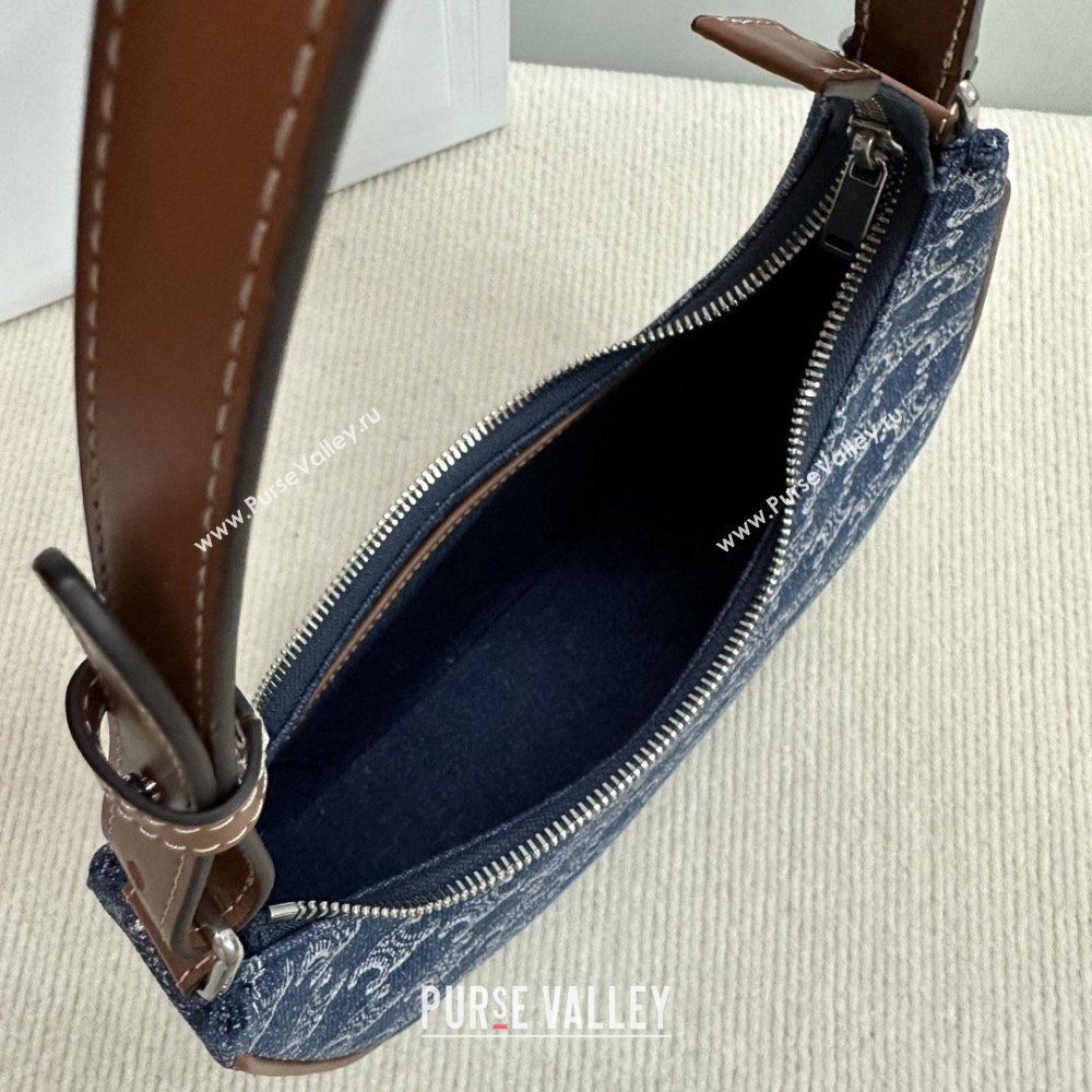 Celine Ava Hobo Bag in Triomphe Denim 193953 Deep Blue 2026 (BL-26040218)