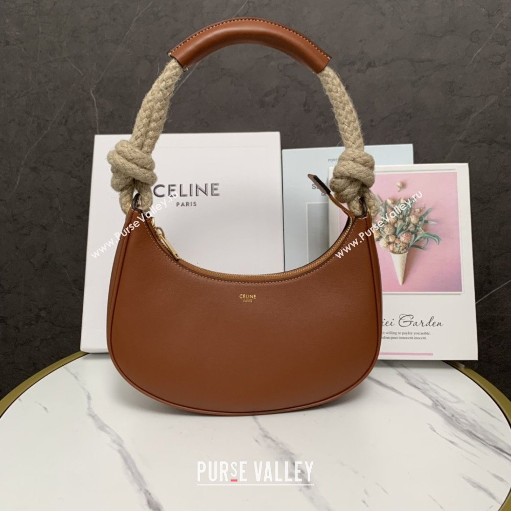 Celine Medium Strap Ava Bag with Rope in Brown Calfskin 199588 2026 (BL-26040216)