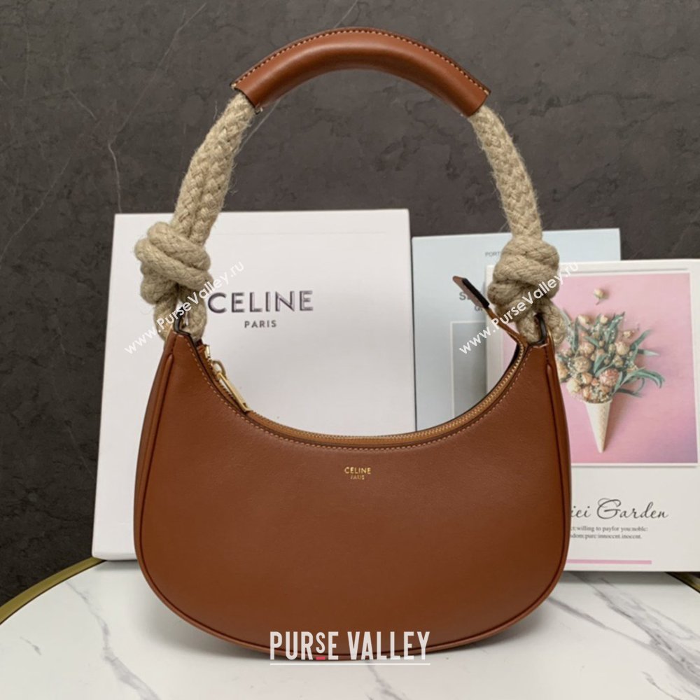 Celine Medium Strap Ava Bag with Rope in Brown Calfskin 199588 2026 (BL-26040216)