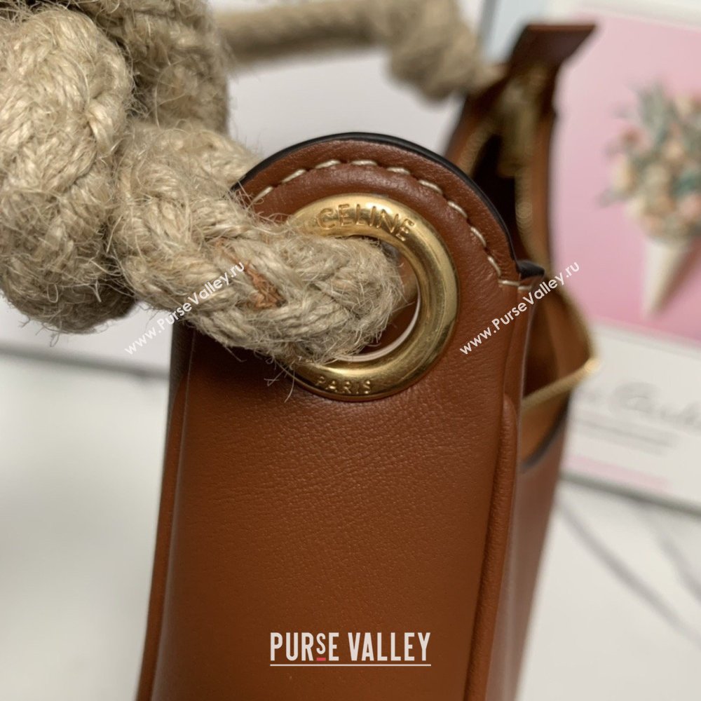 Celine Medium Strap Ava Bag with Rope in Brown Calfskin 199588 2026 (BL-26040216)