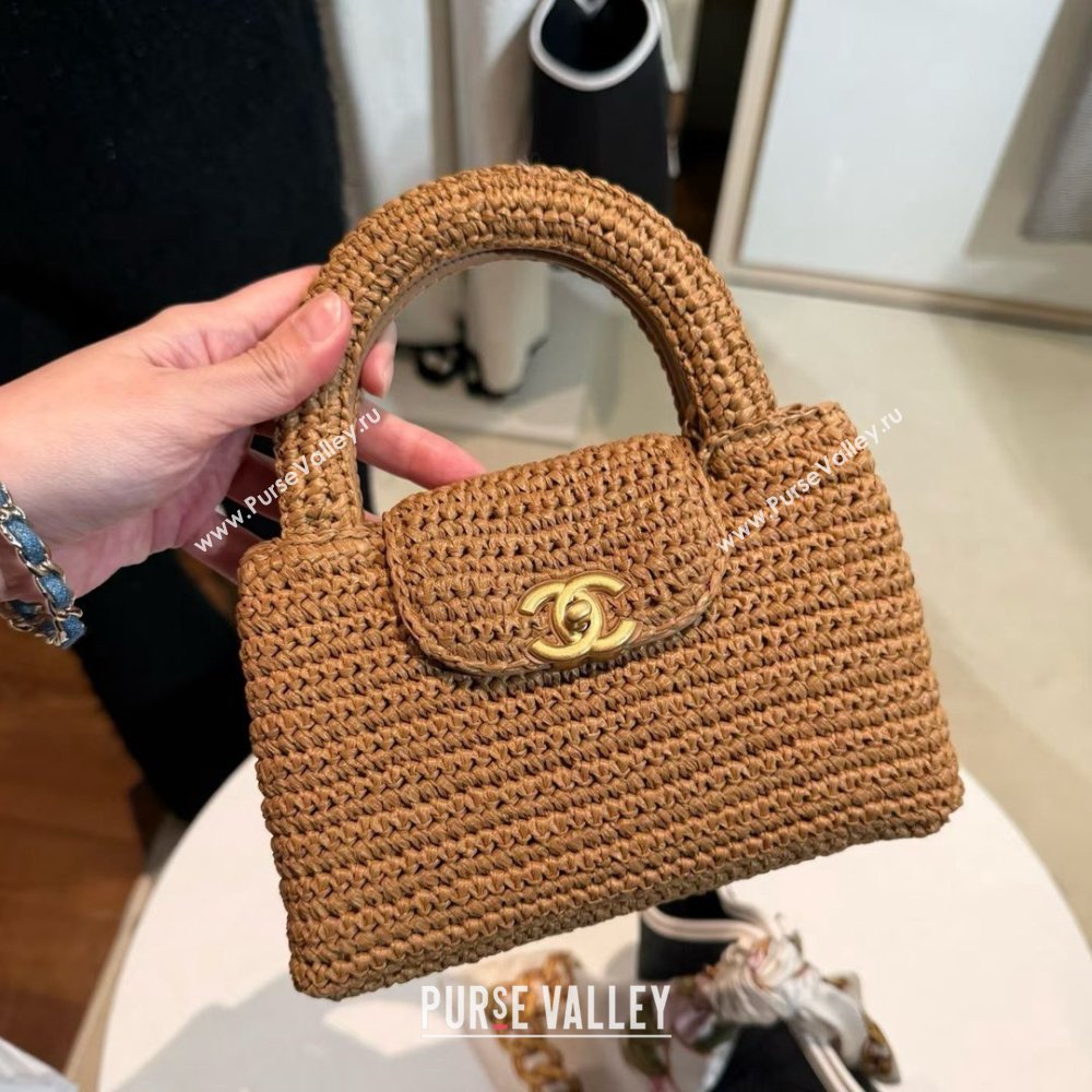 Chanel Straw-Like Mini Kelly Shopping Bag AS4416 Brown 2026 (Xiang-26031801)