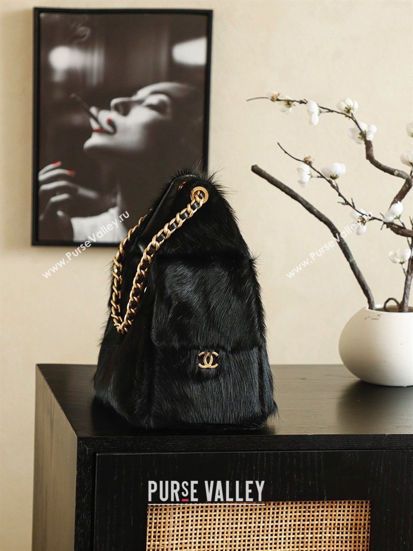 Chanel 25 Small Hobo Handbag in Horsehair AS5293 Black 2026 (JY-26031804)
