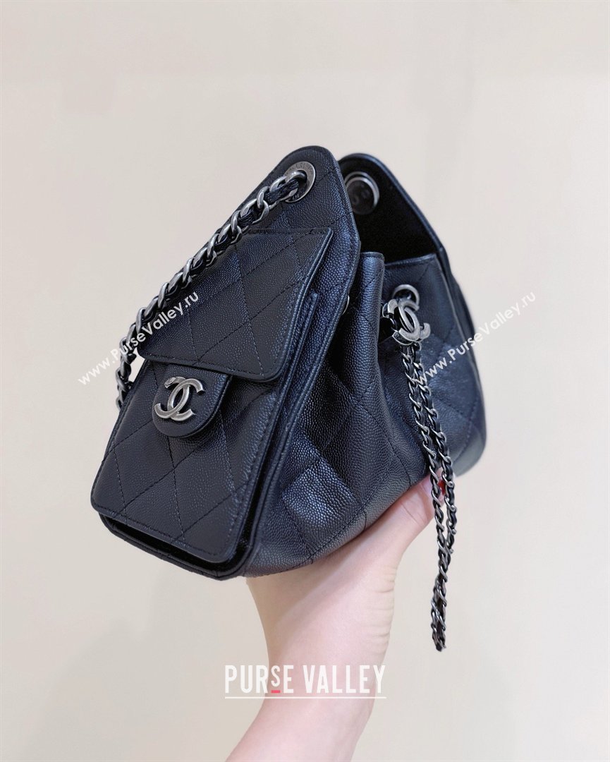 Chanel 25 Mini Handbag in Grained Calfskin AS5631 Black/Silver 2026 Top Quality (SHUNY-26031807)