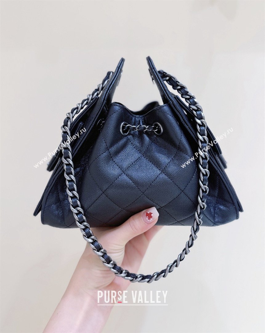 Chanel 25 Mini Handbag in Grained Calfskin AS5631 Black/Silver 2026 Top Quality (SHUNY-26031807)