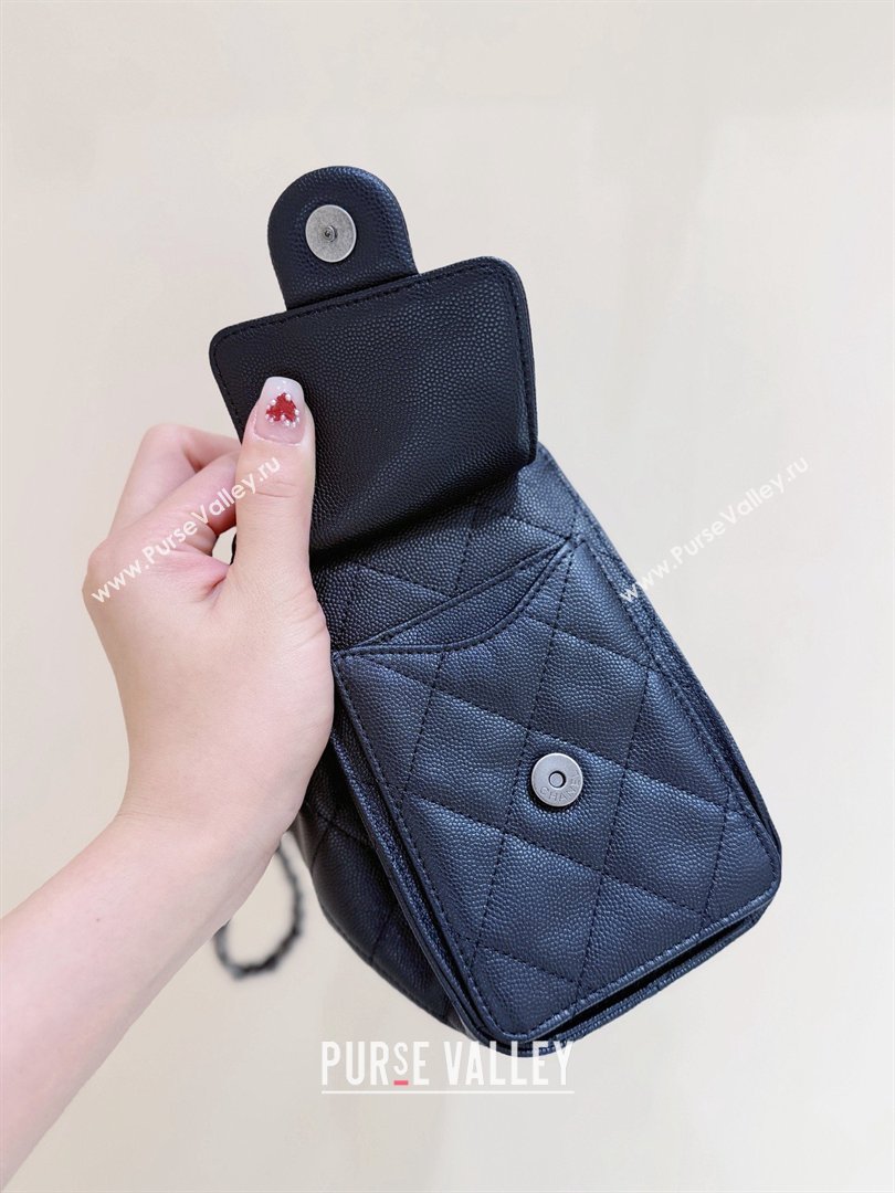 Chanel 25 Mini Handbag in Grained Calfskin AS5631 Black/Silver 2026 Top Quality (SHUNY-26031807)