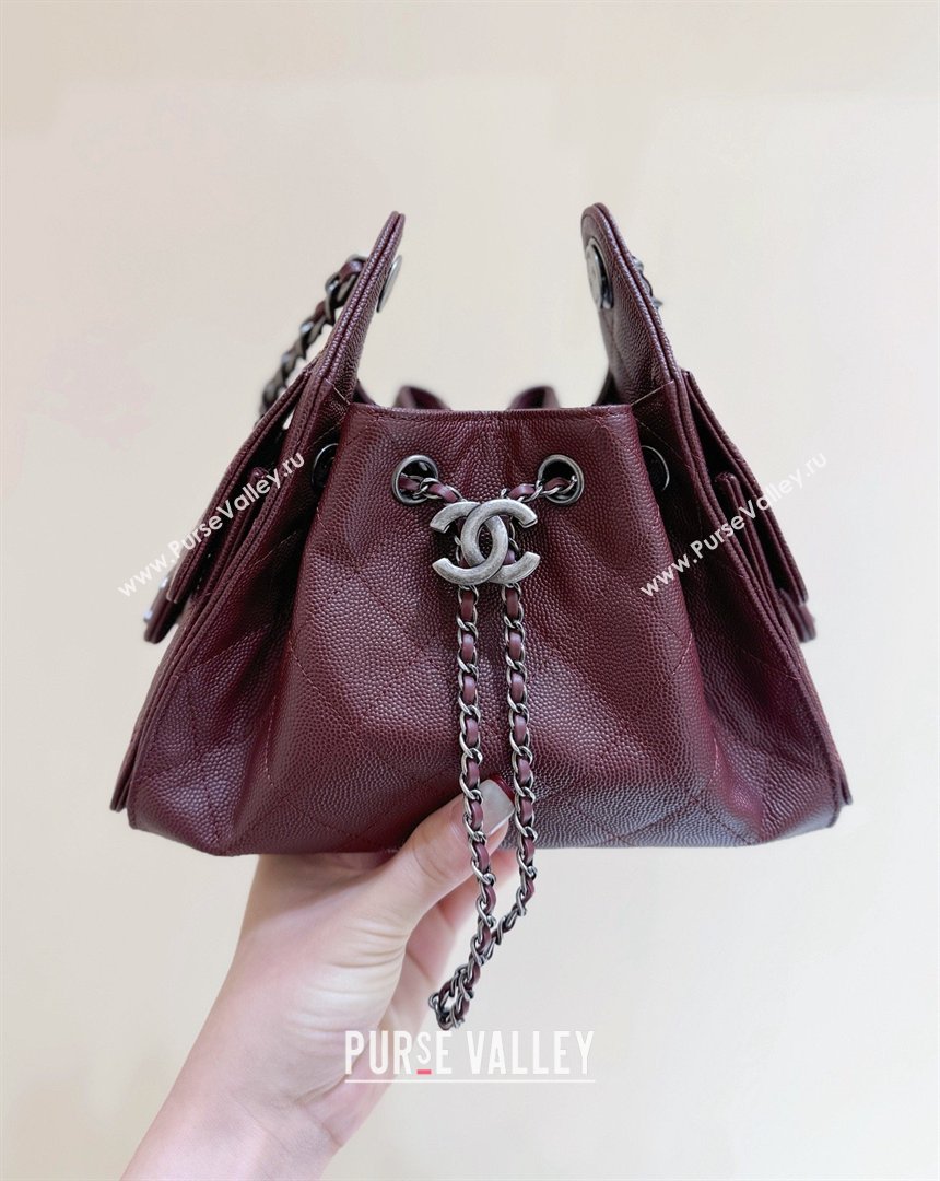 Chanel 25 Mini Handbag in Grained Calfskin AS5631 Burgundy/Silver 2026 Top Quality (SHUNY-26031808)