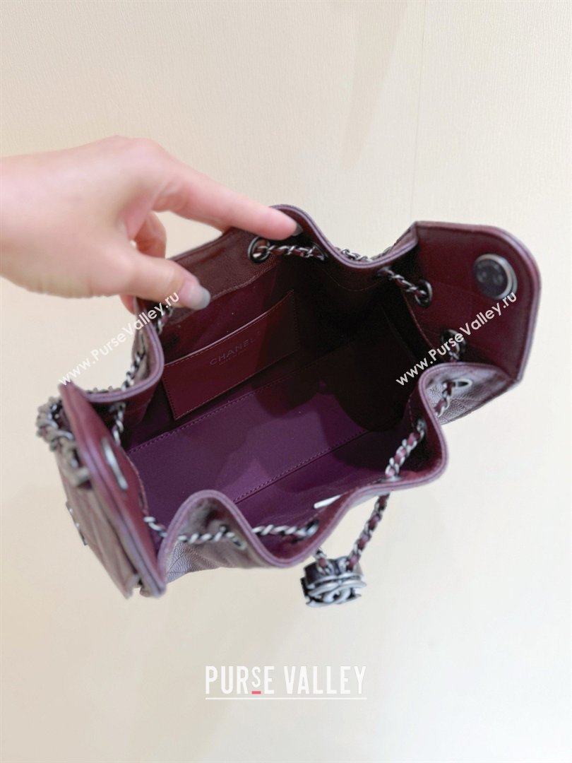 Chanel 25 Mini Handbag in Grained Calfskin AS5631 Burgundy/Silver 2026 Top Quality (SHUNY-26031808)