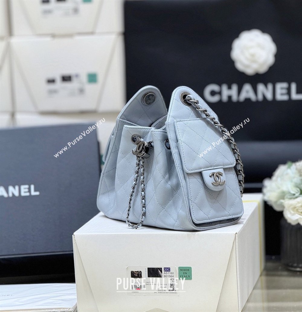Chanel 25 Mini Handbag in Grained Calfskin AS5631 Light Blue/Silver 2026 Top Quality (SHUNY-26031809)