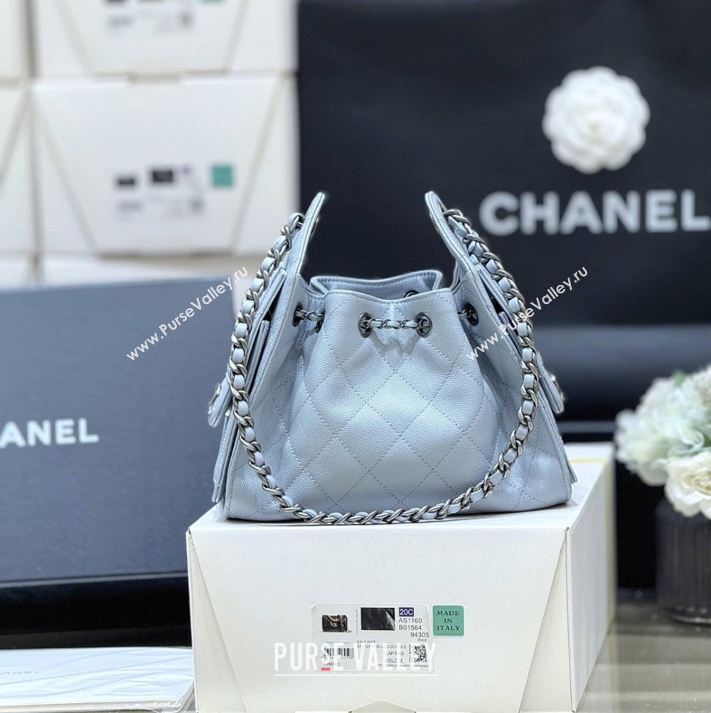 Chanel 25 Mini Handbag in Grained Calfskin AS5631 Light Blue/Silver 2026 Top Quality (SHUNY-26031809)