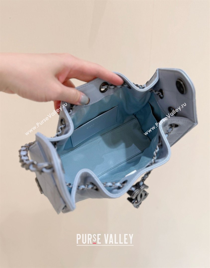 Chanel 25 Mini Handbag in Grained Calfskin AS5631 Light Blue/Silver 2026 Top Quality (SHUNY-26031809)