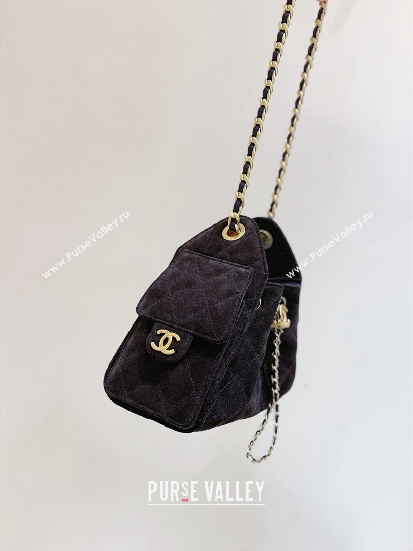 Chanel 25 Mini Handbag in Suede Calfskin AS5631 Dark Brown 2026 Top Quality (SHUNY-26032301)