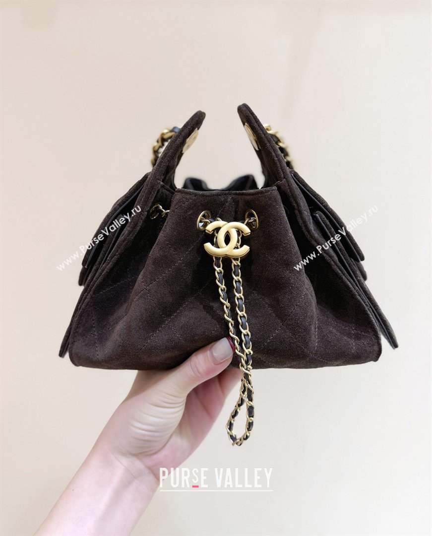 Chanel 25 Mini Handbag in Suede Calfskin AS5631 Dark Brown 2026 Top Quality (SHUNY-26032301)