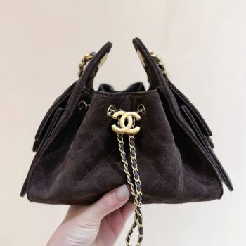 Chanel 25 Mini Handbag in Suede Calfskin AS5631 Dark Brown 2026 Top Quality (SHUNY-26032301)