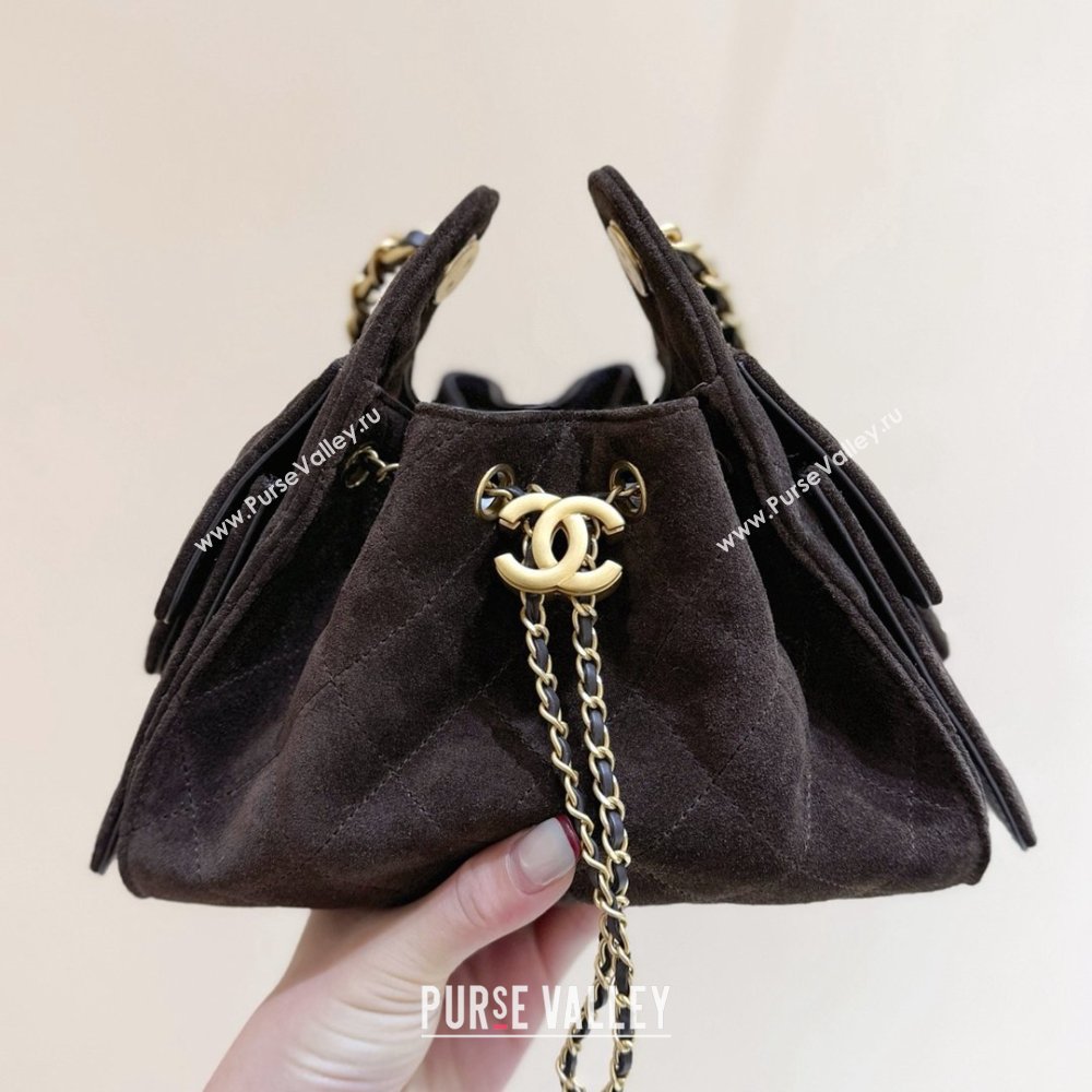 Chanel 25 Mini Handbag in Suede Calfskin AS5631 Dark Brown 2026 Top Quality (SHUNY-26032301)