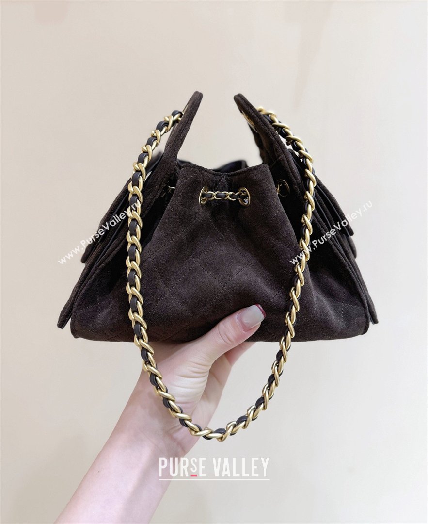Chanel 25 Mini Handbag in Suede Calfskin AS5631 Dark Brown 2026 Top Quality (SHUNY-26032301)