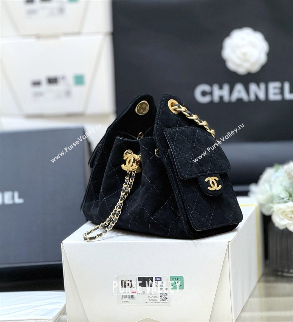 Chanel 25 Mini Handbag in Suede Calfskin AS5631 Black 2026 Top Quality (SHUNY-26032302)