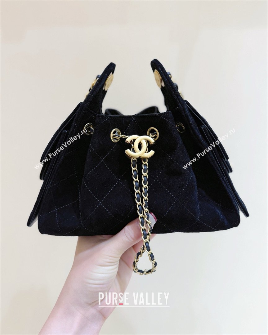 Chanel 25 Mini Handbag in Suede Calfskin AS5631 Black 2026 Top Quality (SHUNY-26032302)
